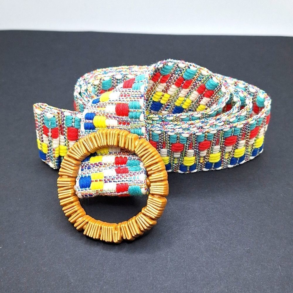 Boho colorful knit belt multicolor